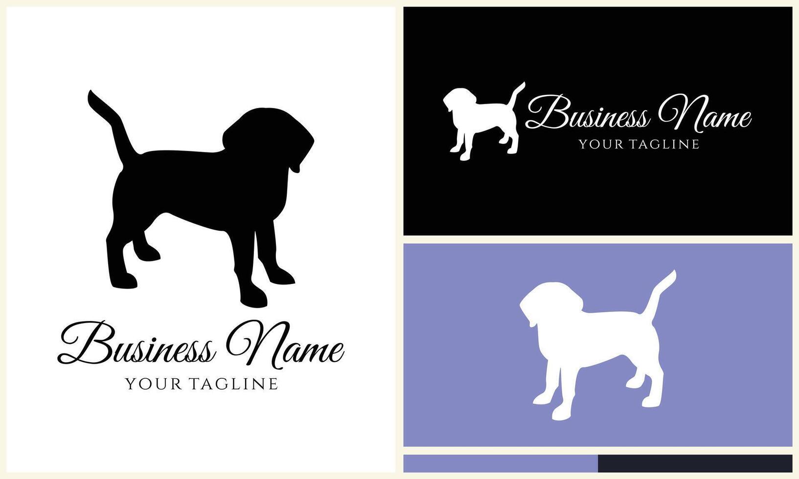 silhouet hond bulldog logo sjabloon vector