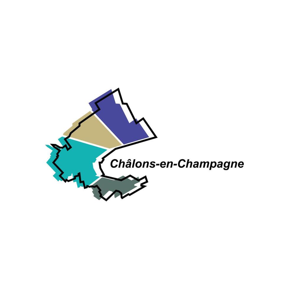 kaart stad van chalons nl Champagne vector ontwerp sjabloon, wereld kaart Internationale vector sjabloon met schets grafisch schetsen stijl geïsoleerd Aan wit achtergrond