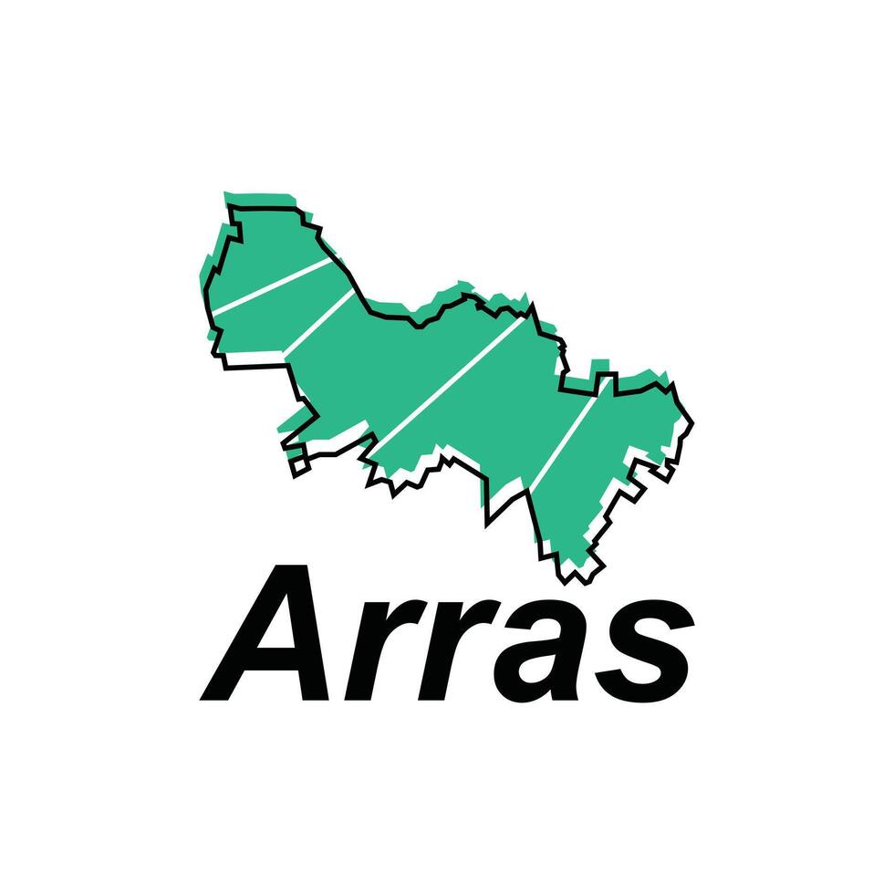 kaart stad van arras vector ontwerp sjabloon, wereld kaart Internationale vector sjabloon met schets grafisch schetsen stijl geïsoleerd Aan wit achtergrond