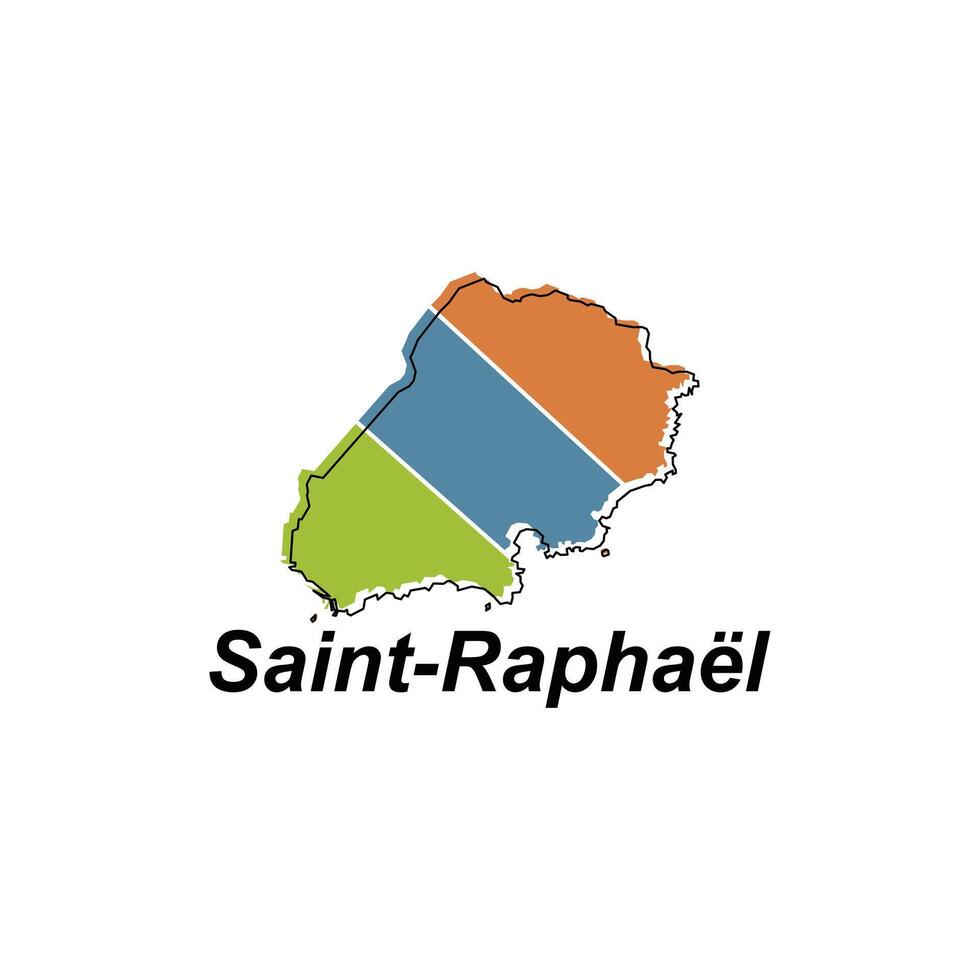 heilige raphaël stad van Frankrijk kaart vector illustratie, vector sjabloon met schets grafisch schetsen stijl geïsoleerd Aan wit achtergrond