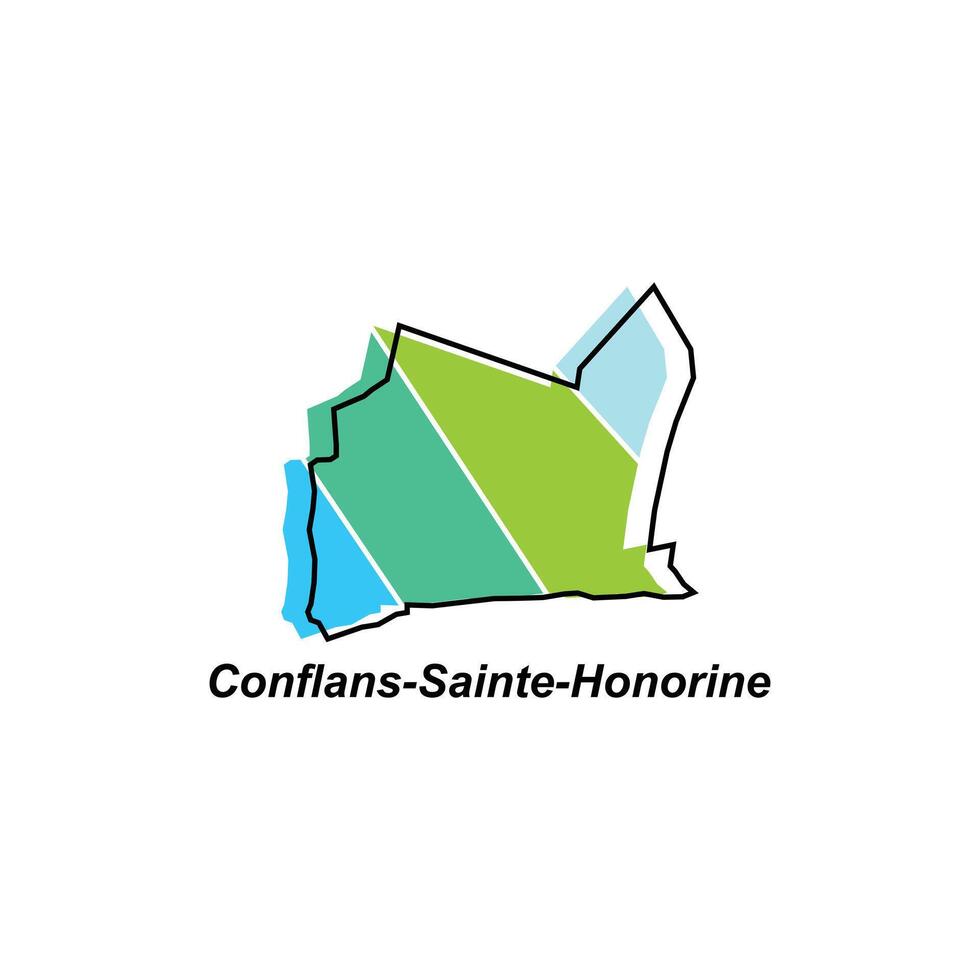 conflanen sainte honorine kaart. vector kaart van Frankrijk hoofdstad land kleurrijk ontwerp, illustratie ontwerp sjabloon Aan wit achtergrond