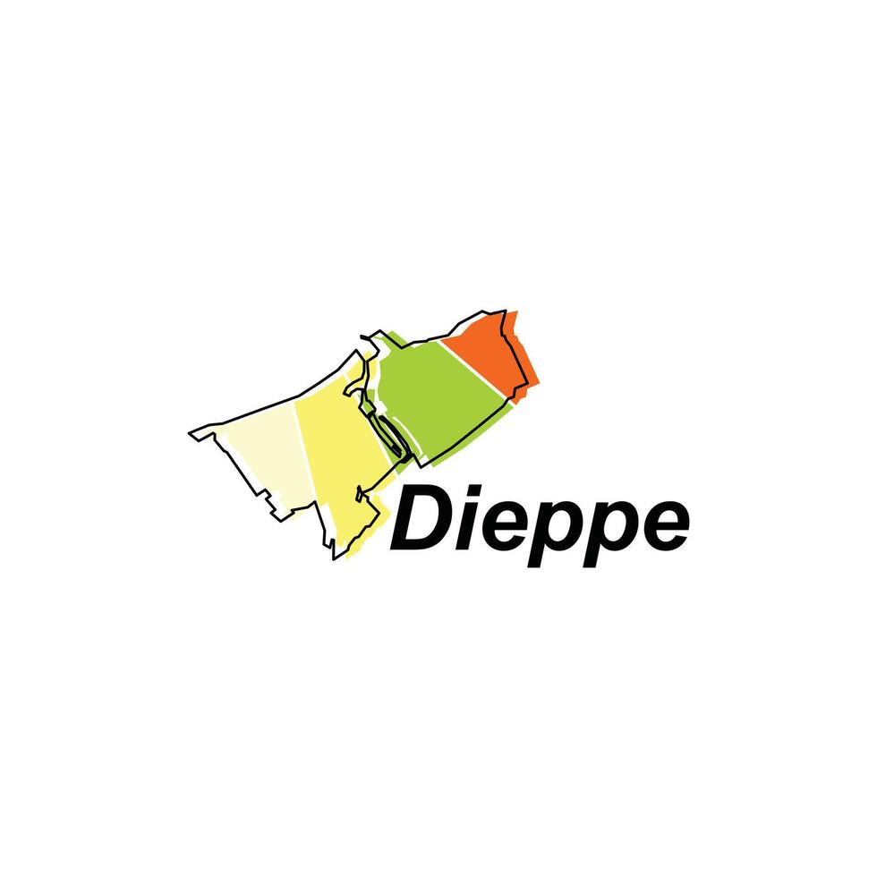 dieppe kaart. vector kaart van Frankrijk hoofdstad land kleurrijk ontwerp, illustratie ontwerp sjabloon Aan wit achtergrond