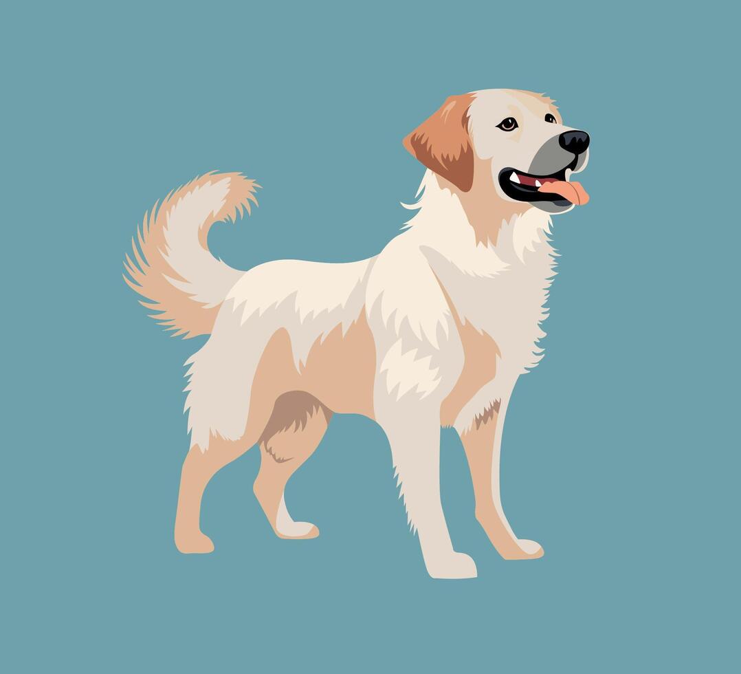 schattig vlak hond vector illustratie