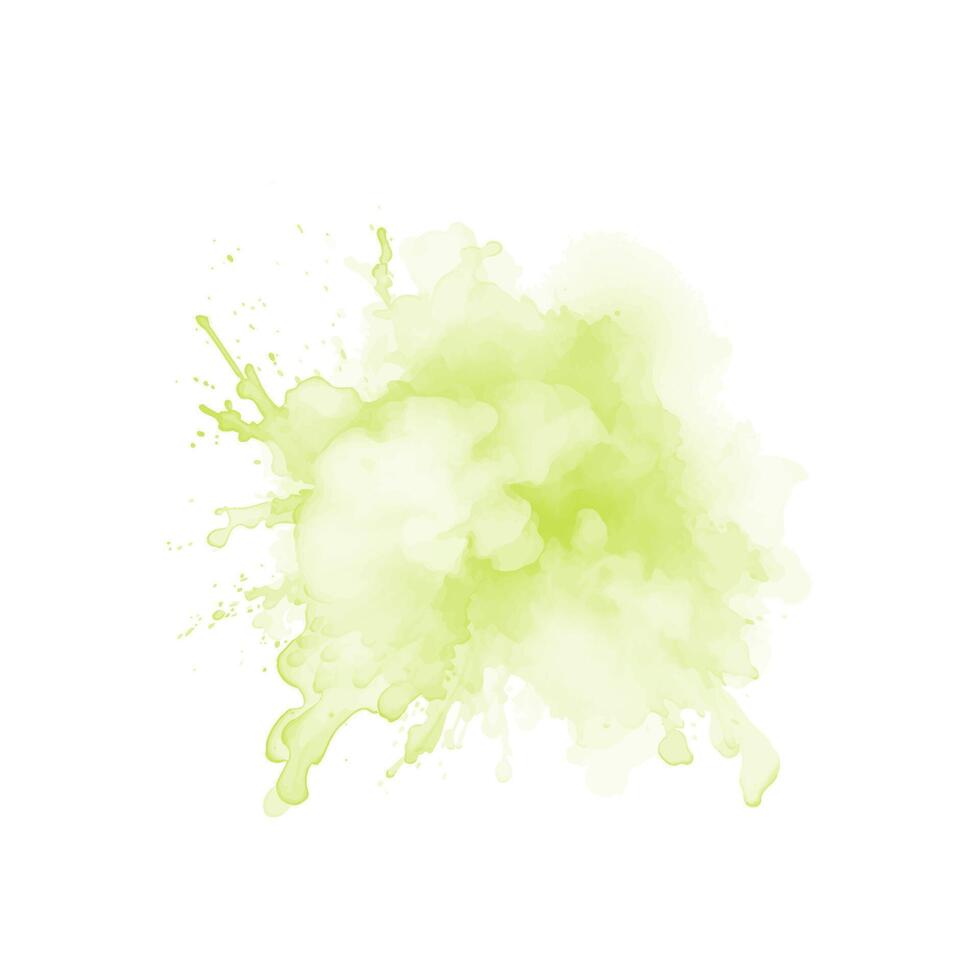 abstracte groene aquarel water splash op een witte achtergrond vector