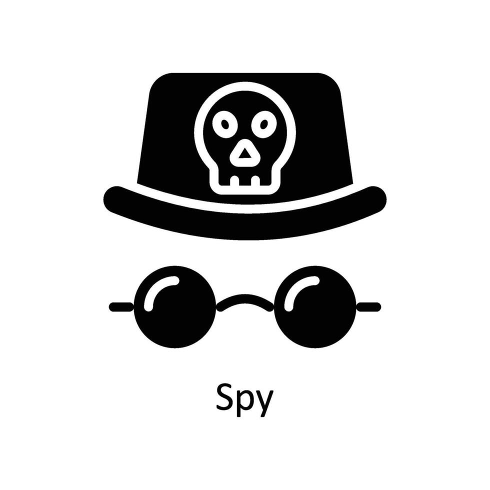 spion vector solide icoon stijl illustratie. eps 10 het dossier