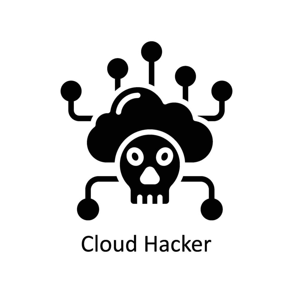 wolk hacker vector solide icoon stijl illustratie. eps 10 het dossier