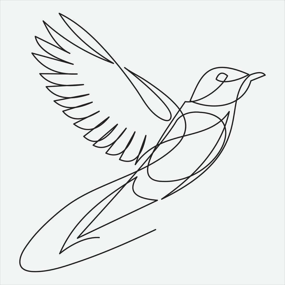 doorlopend lijn hand- tekening vector illustratie vogel kunst