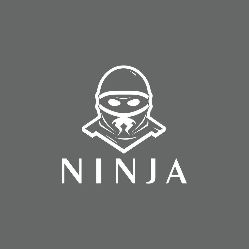 ai gegenereerd Ninja krijger logo vector zwart en wit Ninja karakter logo ontwerp