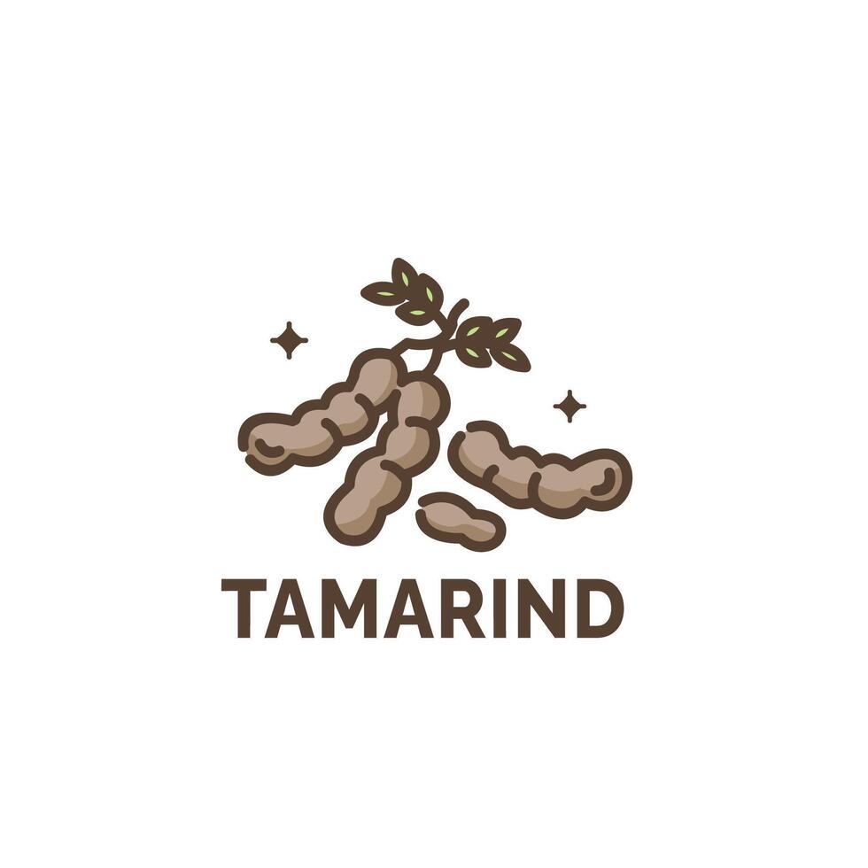 minimalistische tamarinde fruit logo illustratie geschikt voor fruit winkel en fruit boerderij vector