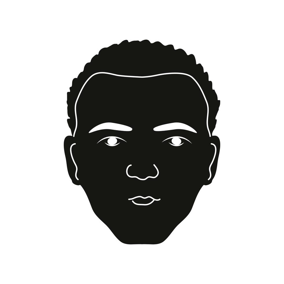 silhouet afro man vector