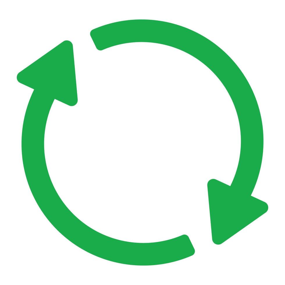 recycle symbool icoon. groen recycle of recycling pijlen icoon. vector recycle teken