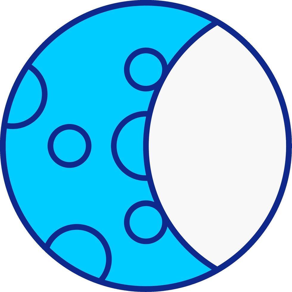 maan fase blauw gevulde icoon vector