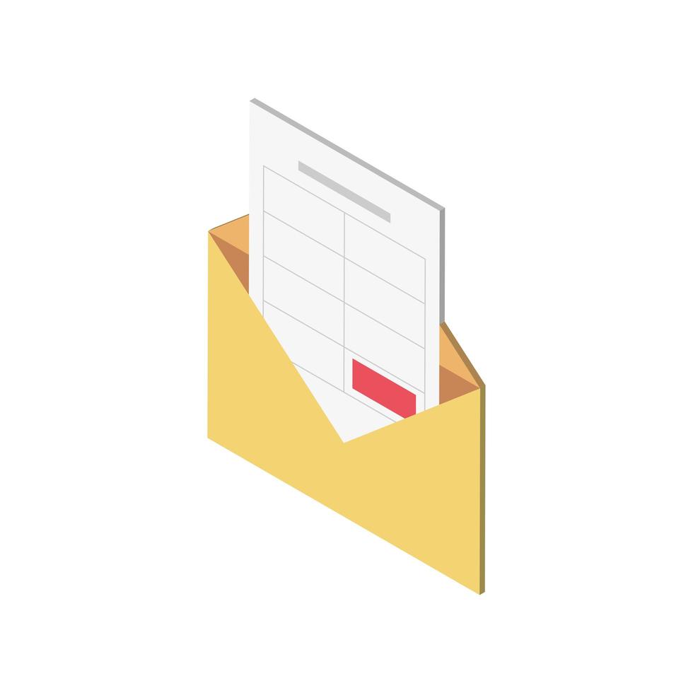 mail enveloppictogram met belastingformulier pictogramstijl vector