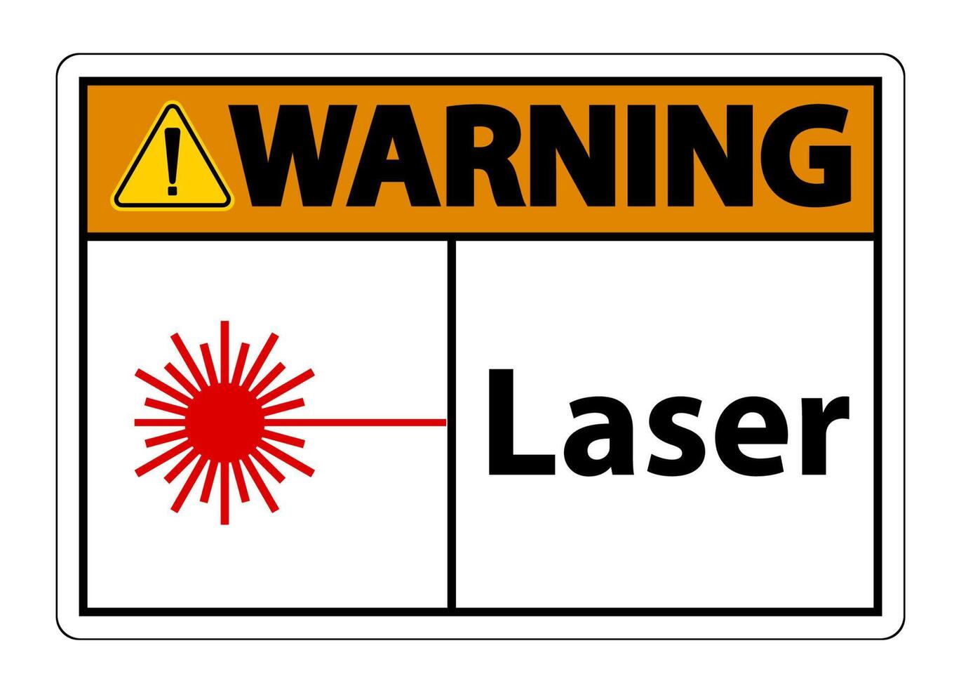 waarschuwing laser symbool teken symbool teken isoleren op transparante achtergrond, vectorillustratie vector