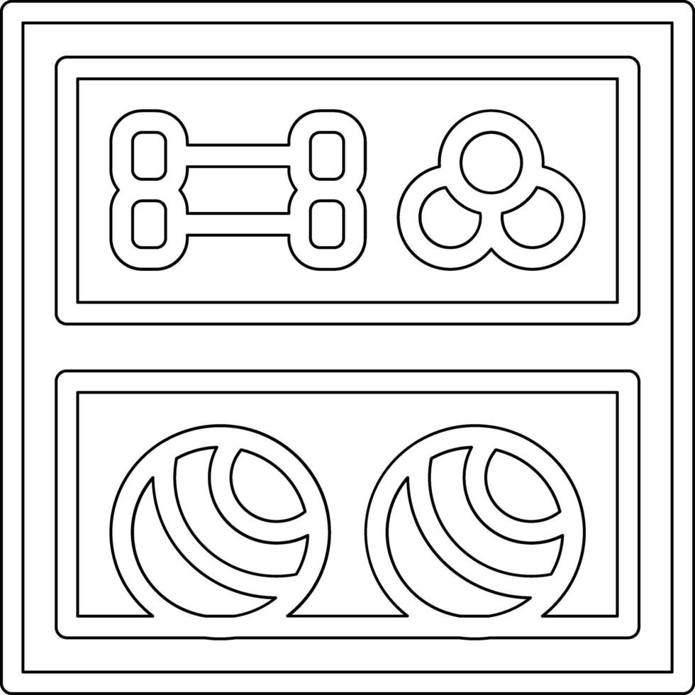 Sportschool uitrusting vector icoon