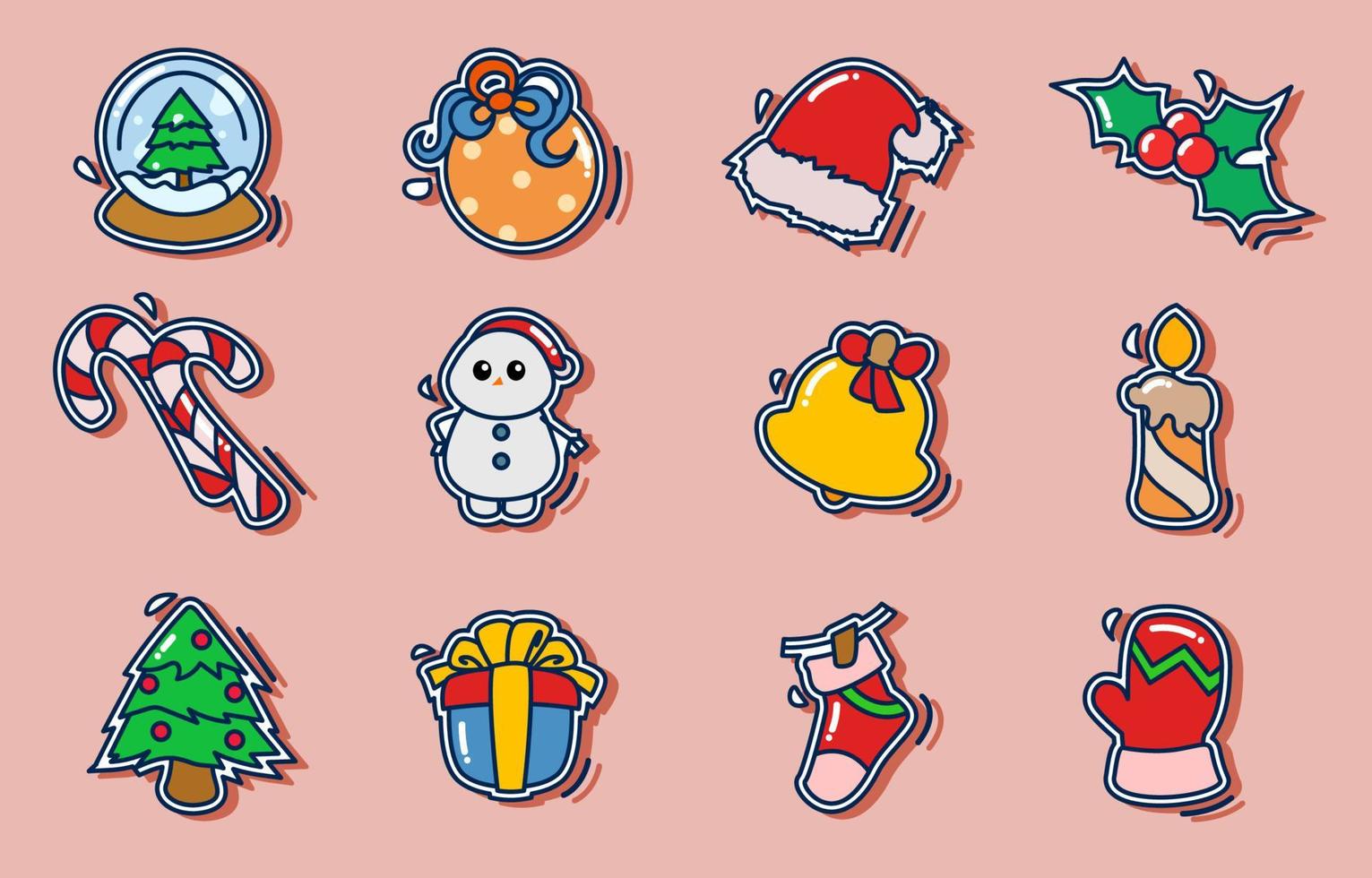 kerst icon set concept vector