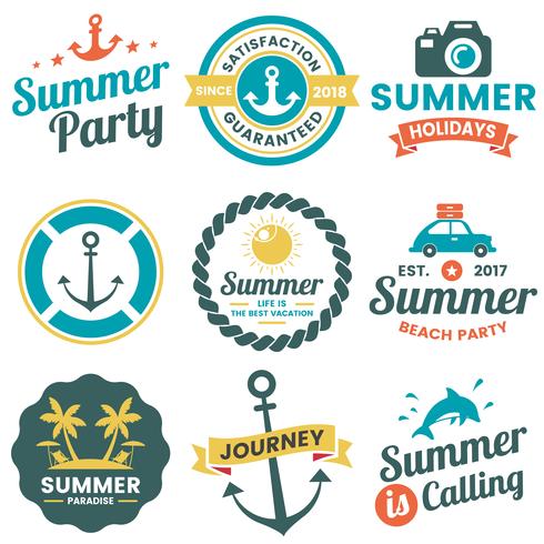 Zomer Retro Vector Logo voor banner