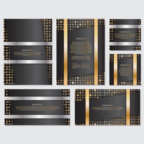 Gouden banner achtergrond flyer stijl ontwerpsjabloon vector