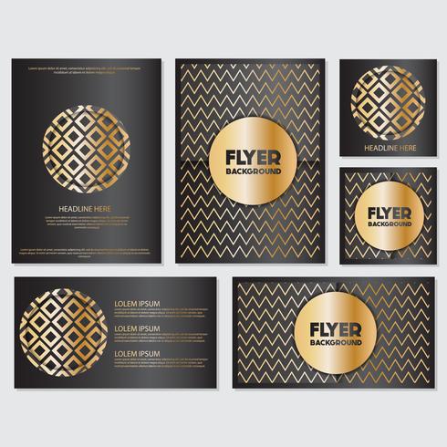 Gouden banner achtergrond flyer stijl ontwerpsjabloon vector