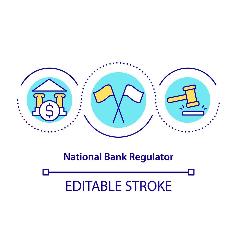 nationale bank regulator concept icoon vector