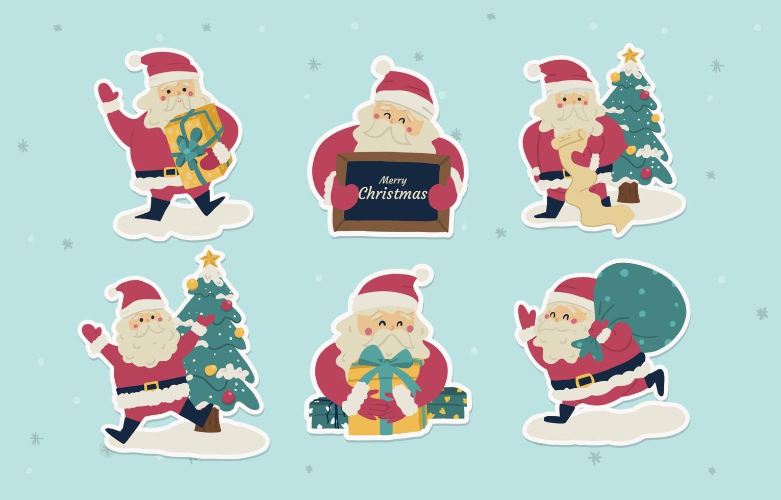 Santa label collectie vector