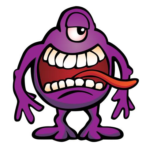 Domme Monster schepsel Cartoon vectorillustratie vector