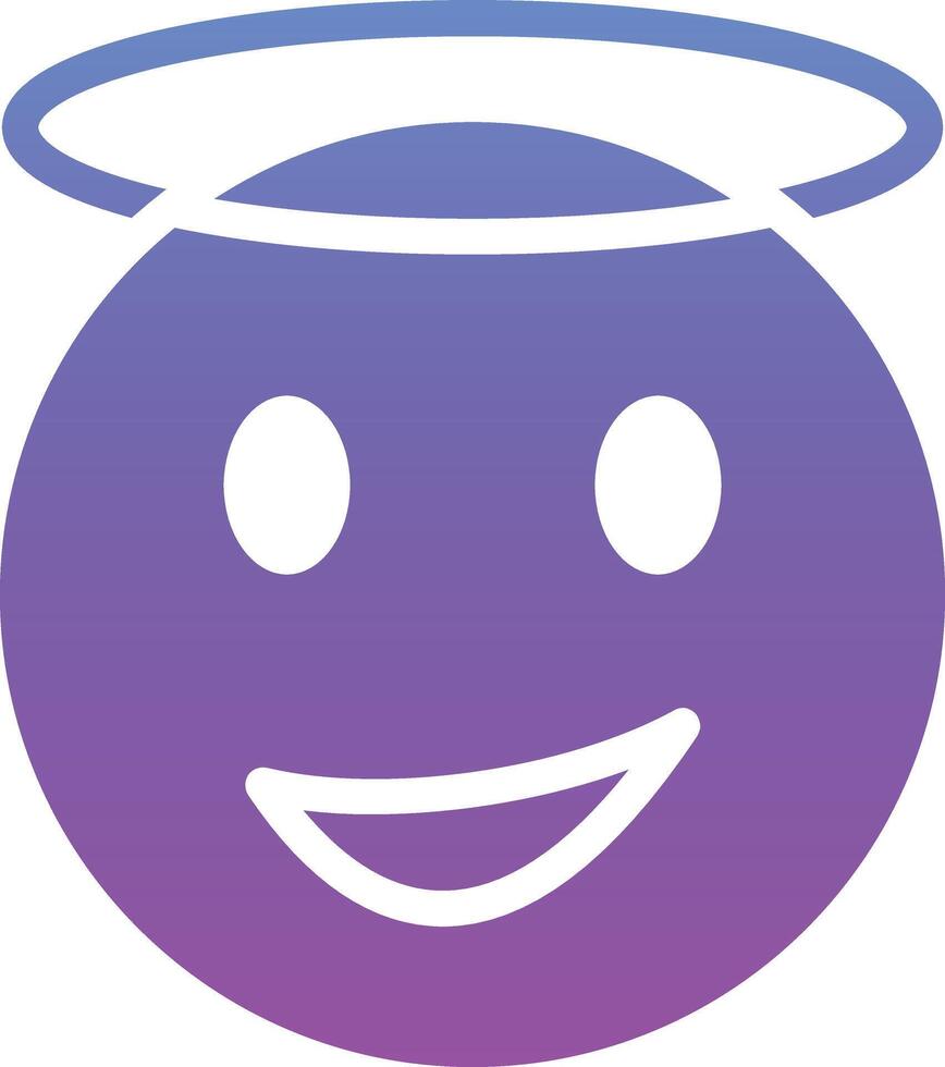 glimlachen gezicht met halo vector icoon