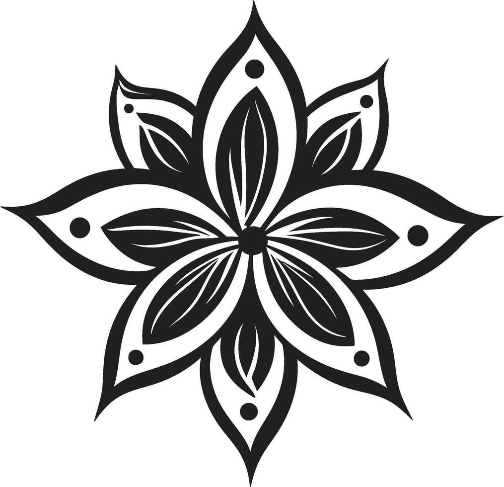 minimalistisch bloeien vector iconisch symbool detail elegant bloemen element monochroom ontwerp