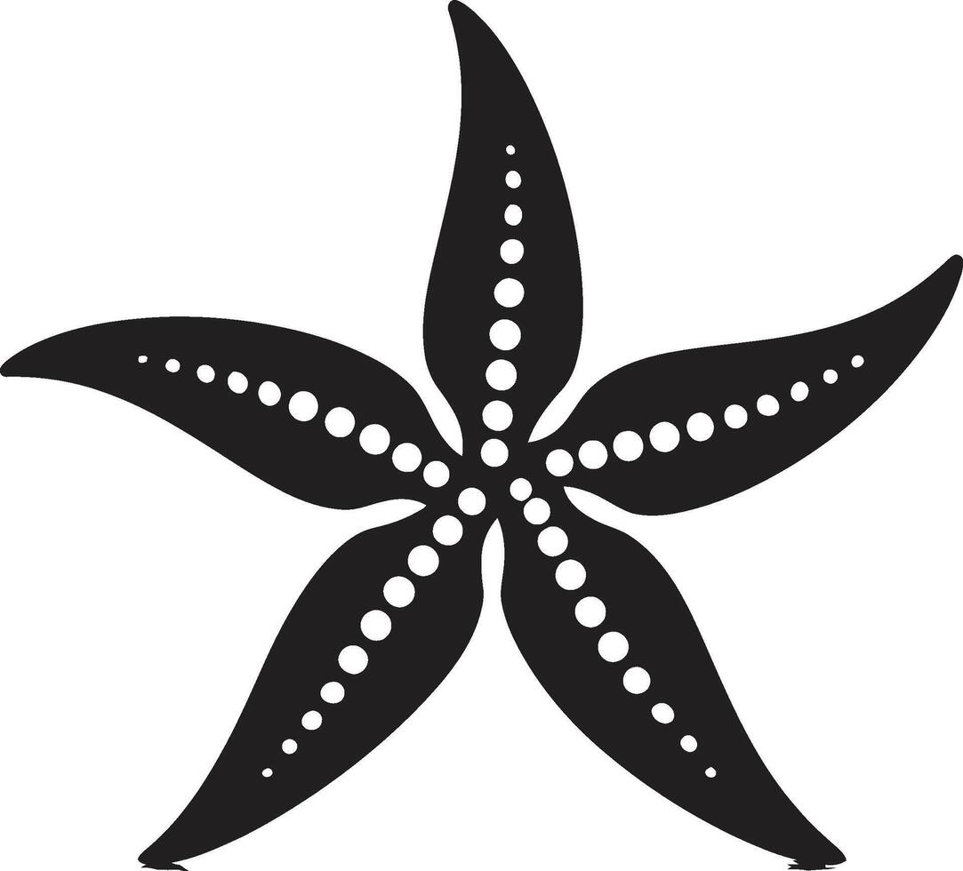 chique kust- elegantie zeester logo glyph elegant zeester essence zwart embleem vector