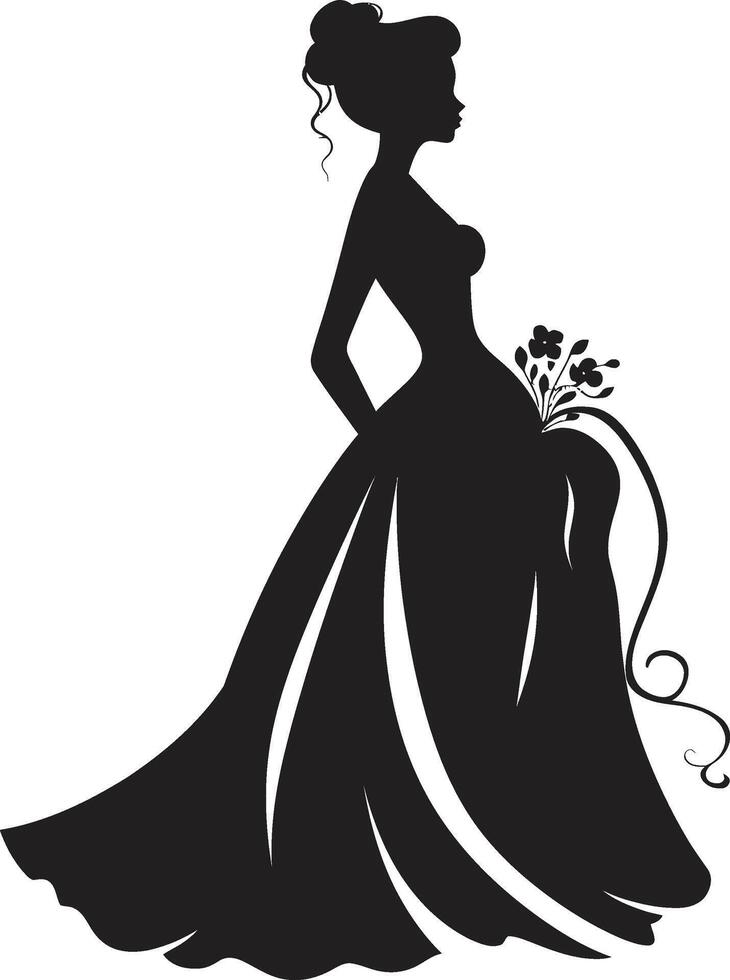 bruiden kalmte zwart vector embleem betoverend huwelijk bruid vector ontwerp