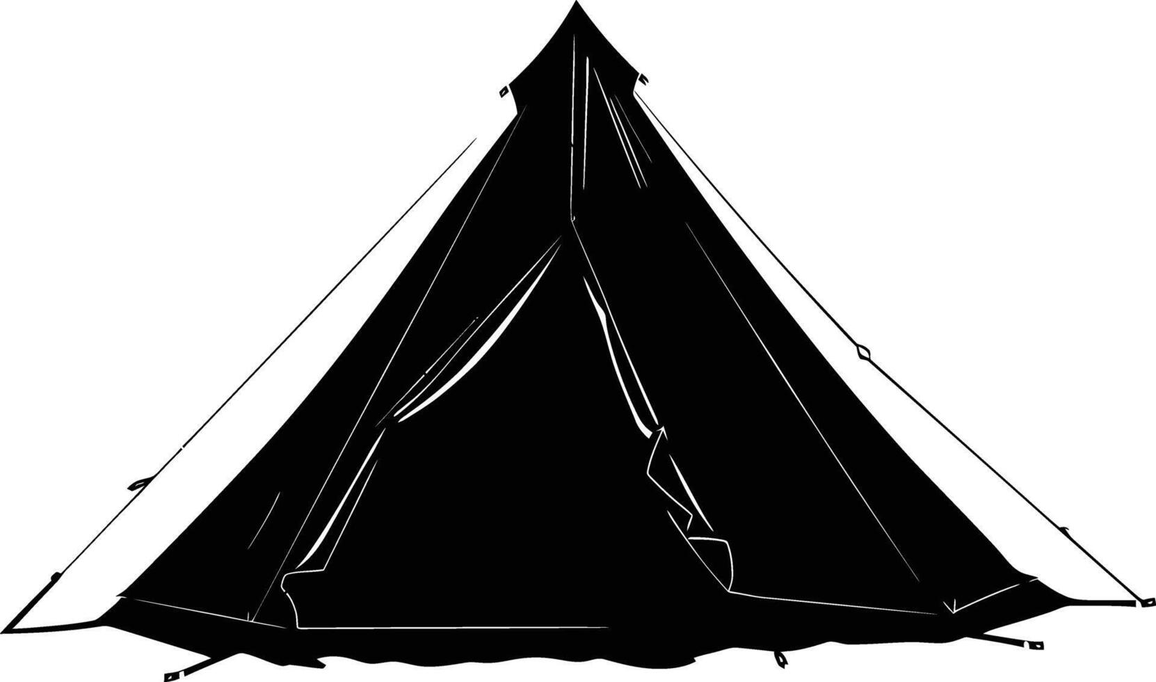 ai gegenereerd silhouet camping tent zwart kleur enkel en alleen vector