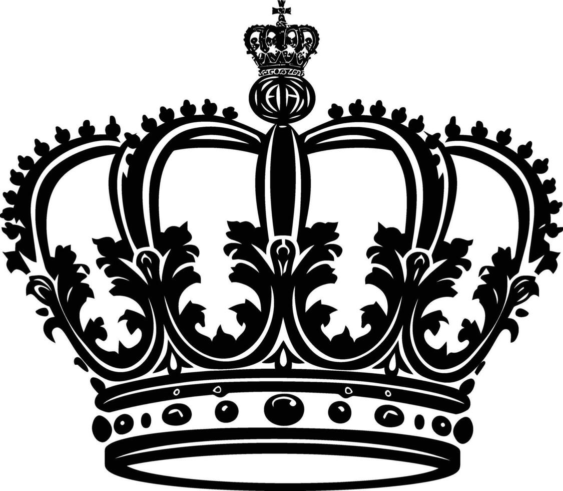 ai gegenereerd silhouet koning kroon zwart kleur enkel en alleen vector