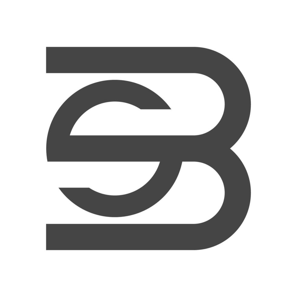 alfabet initialen logo bs, sb, s en b vector