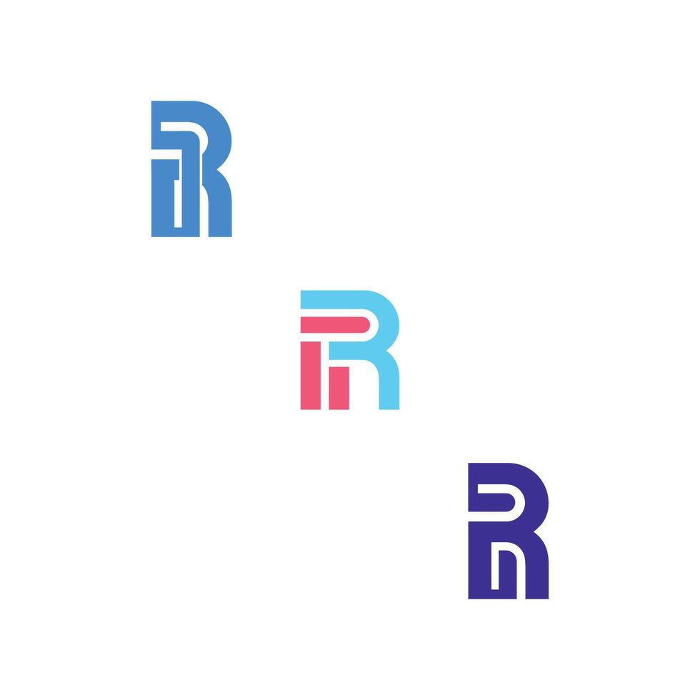 r of rr logo en icoon ontwerp vector