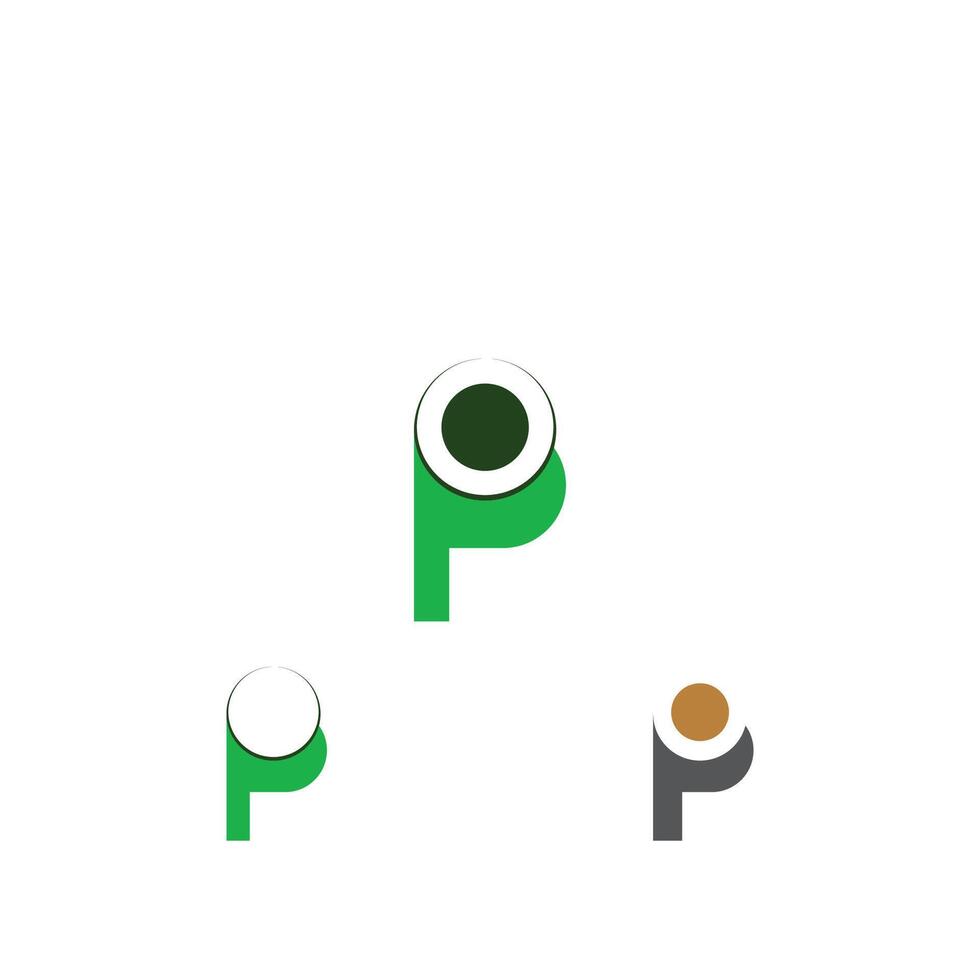 eerste brief pp logo of p logo vector ontwerp sjabloon