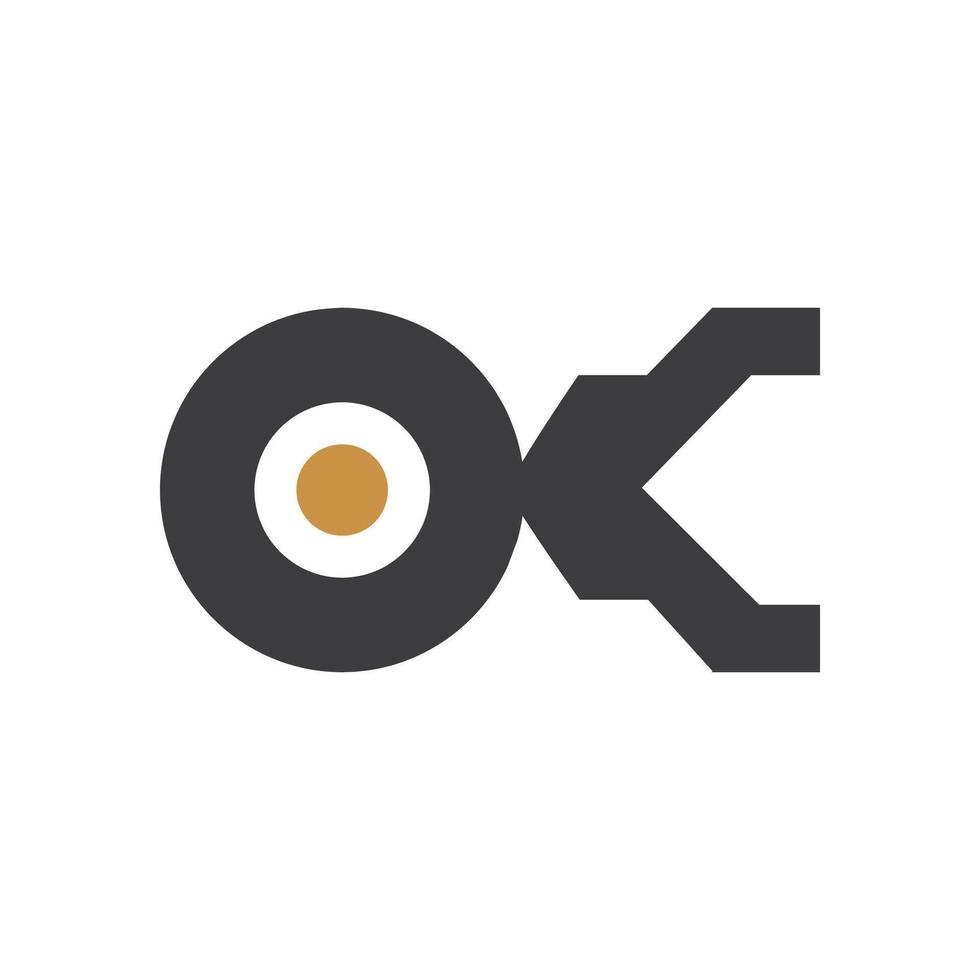 eerste brief ko logo of OK logo vector ontwerp sjabloon