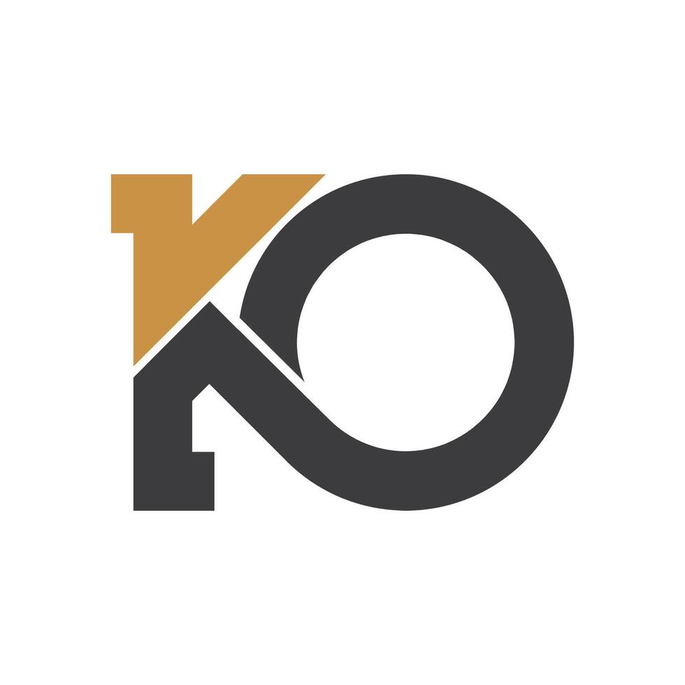 eerste brief ko logo of OK logo vector ontwerp sjabloon