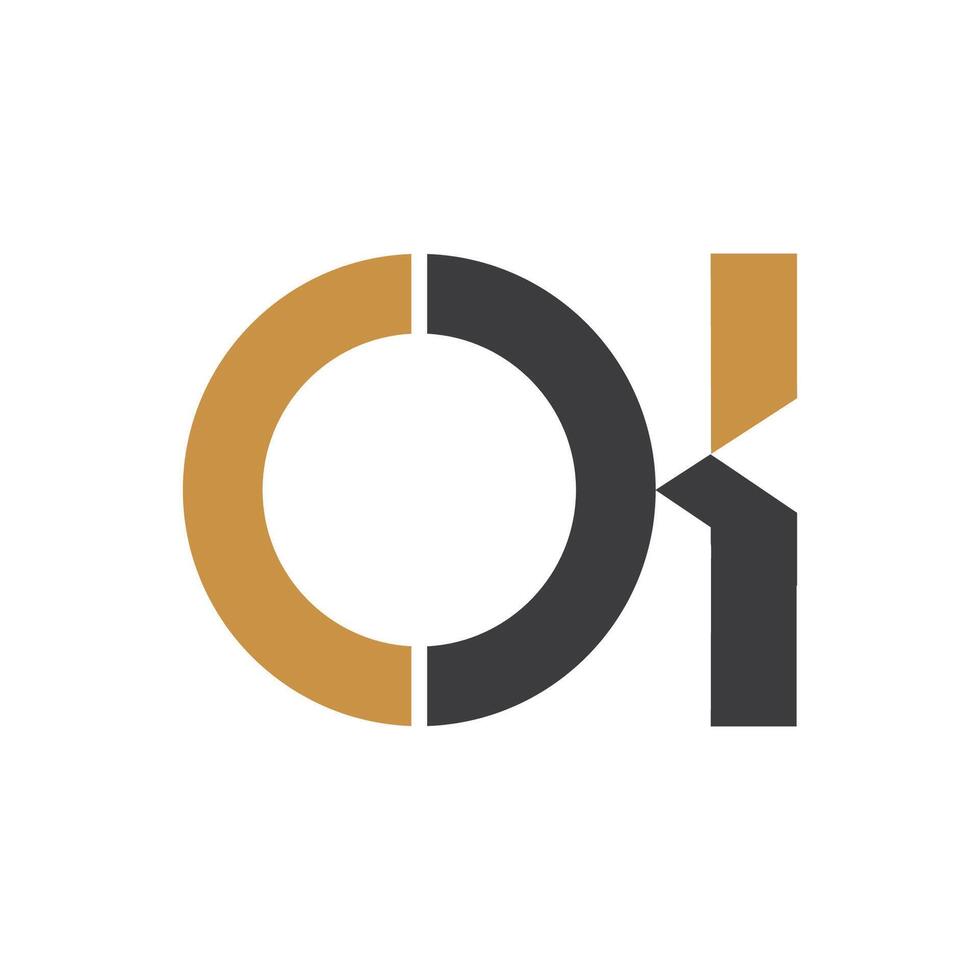 eerste brief ko logo of OK logo vector ontwerp sjabloon