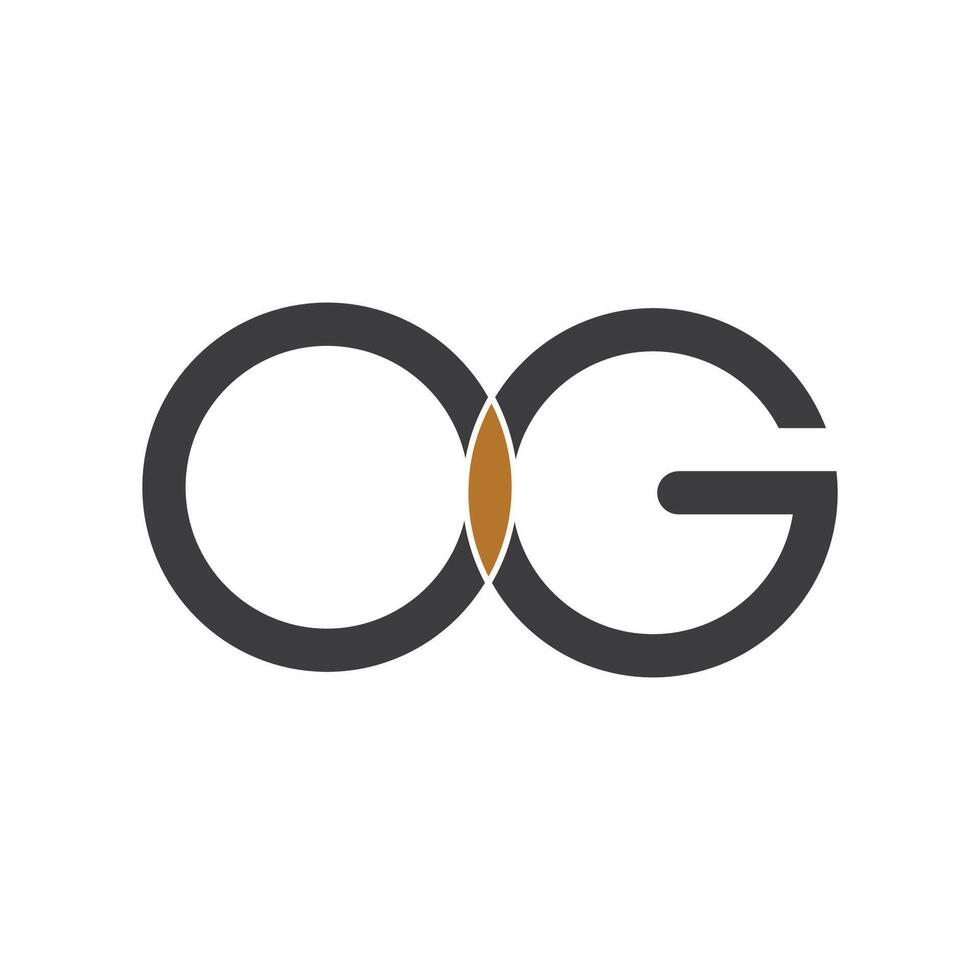 eerste brief Gaan logo of og logo vector ontwerp sjabloon