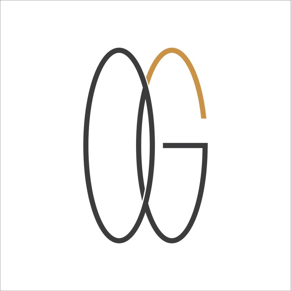 eerste brief Gaan logo of og logo vector ontwerp sjabloon