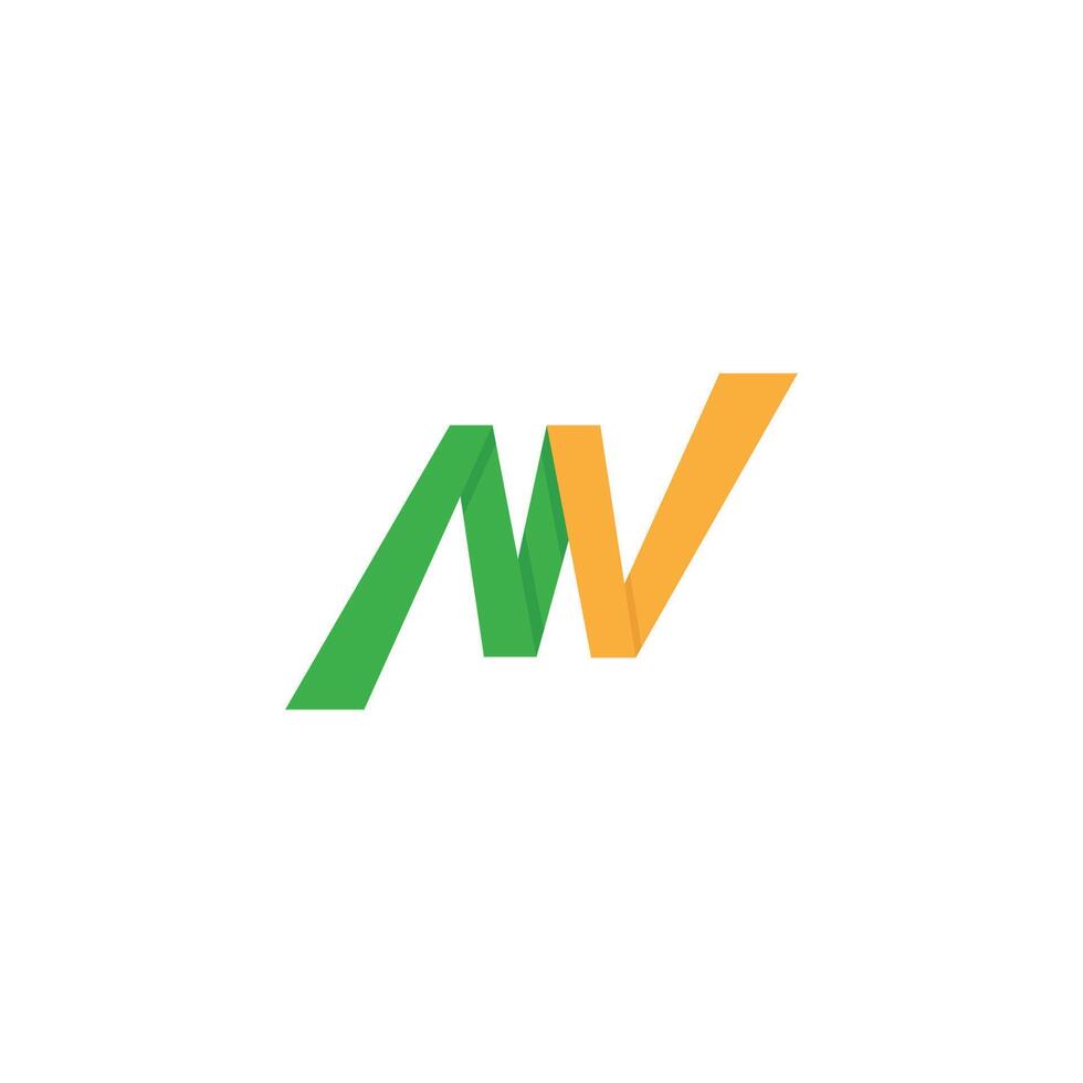 eerste brief nv logo of vn logo vector ontwerp sjabloon