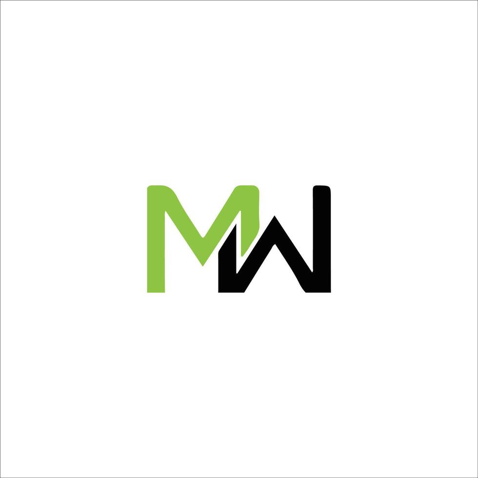 eerste brief wm logo of mw logo vector ontwerp sjabloon