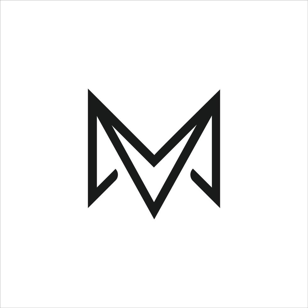 eerste brief mv logo of vm logo vector ontwerp sjabloon