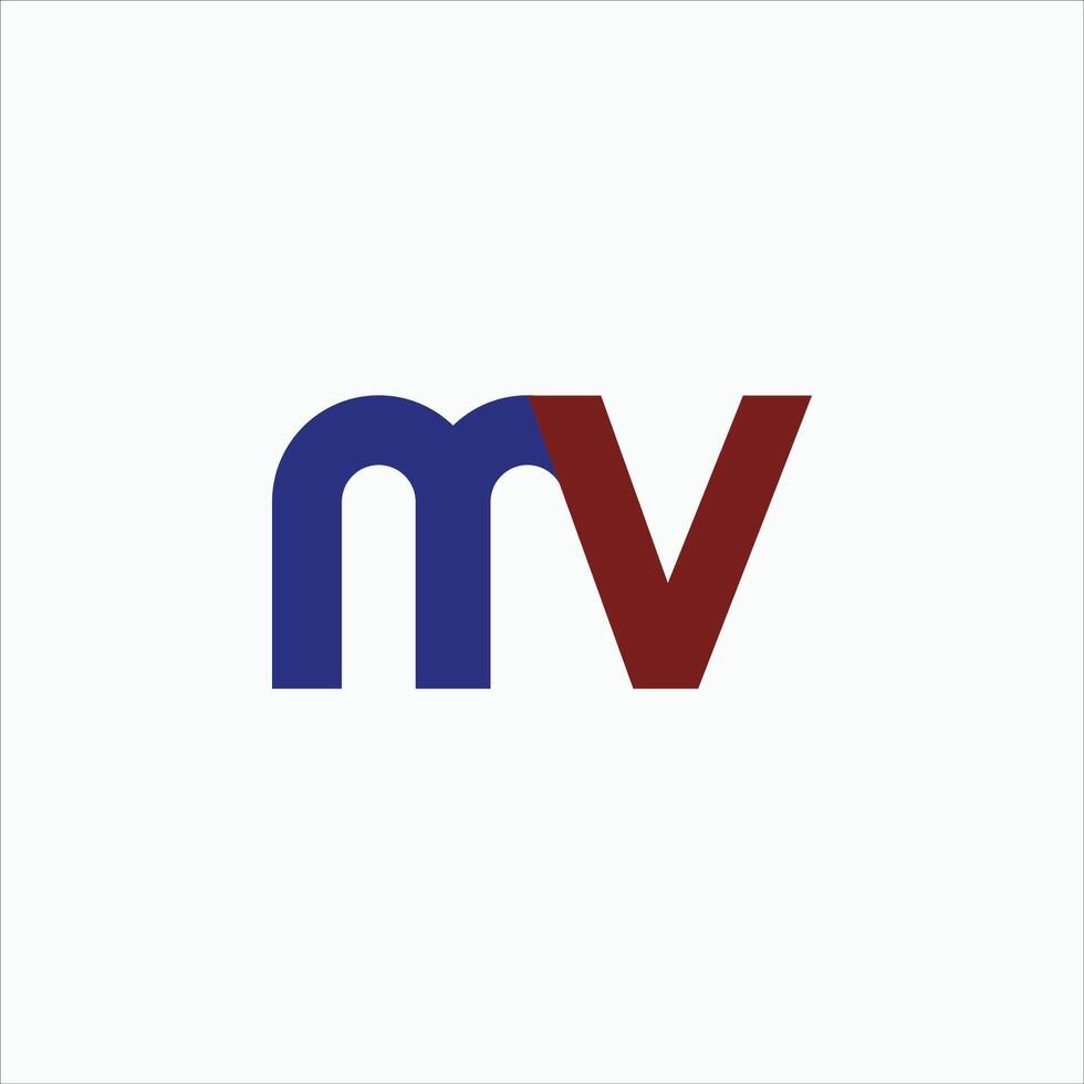 eerste brief mv logo of vm logo vector ontwerp sjabloon