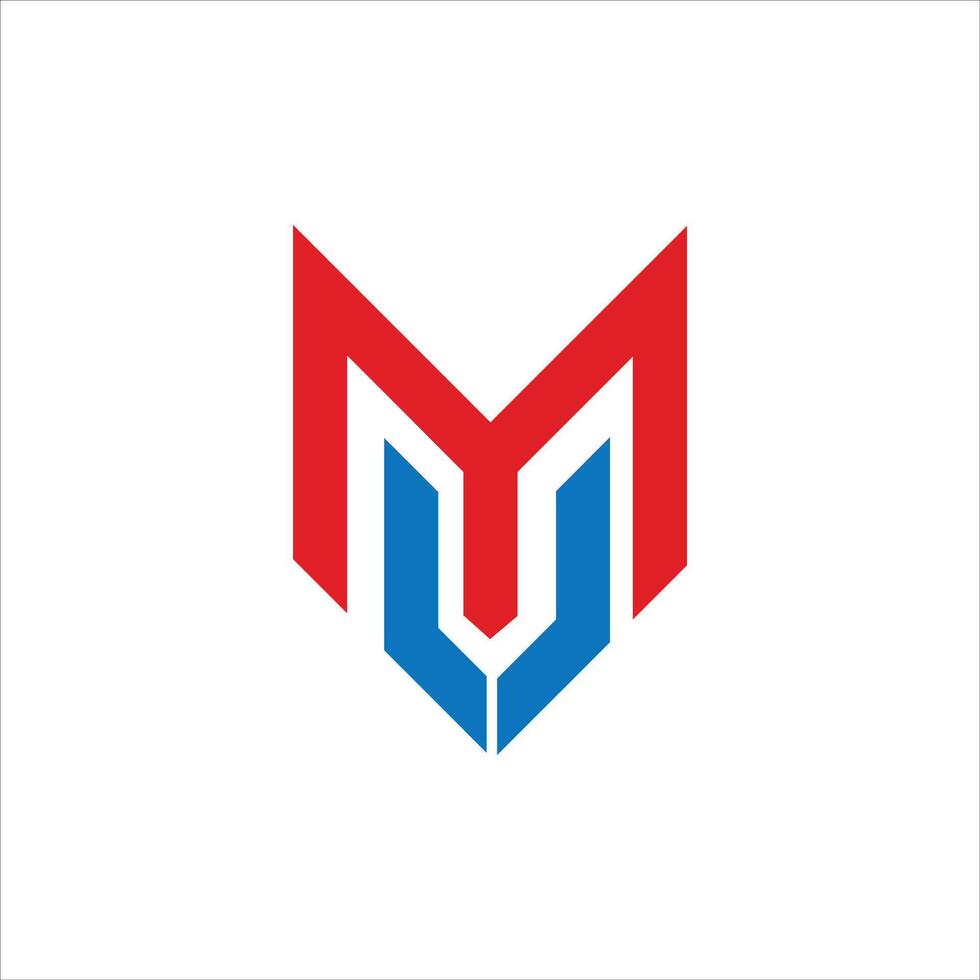 eerste brief mv logo of vm logo vector ontwerp sjabloon