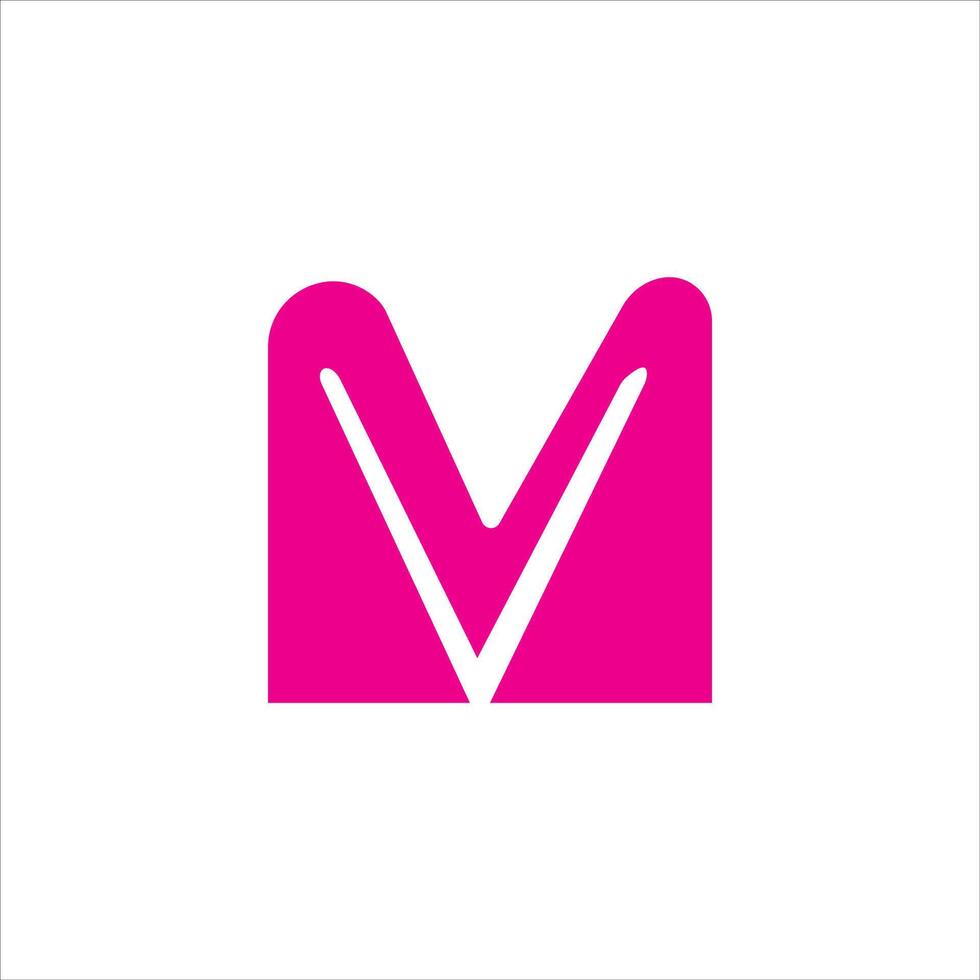 eerste brief mv logo of vm logo vector ontwerp sjabloon