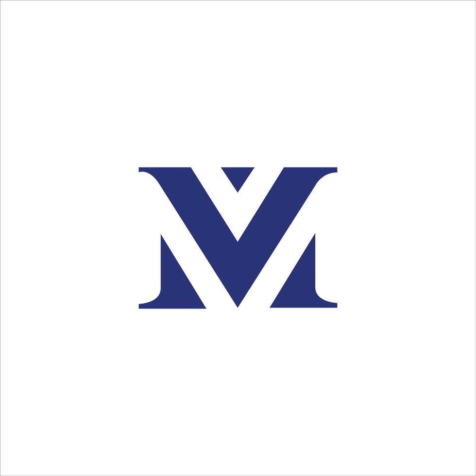 eerste brief mv logo of vm logo vector ontwerp sjabloon