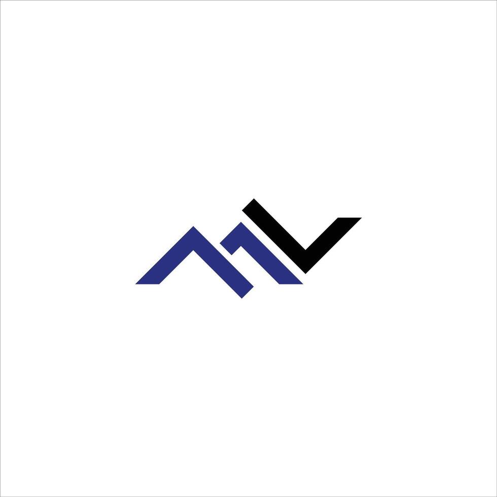 eerste brief mv logo of vm logo vector ontwerp sjabloon