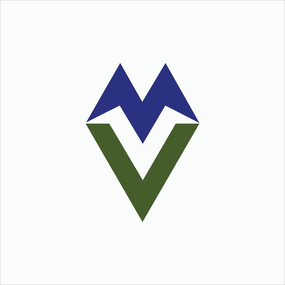 eerste brief mv logo of vm logo vector ontwerp sjabloon