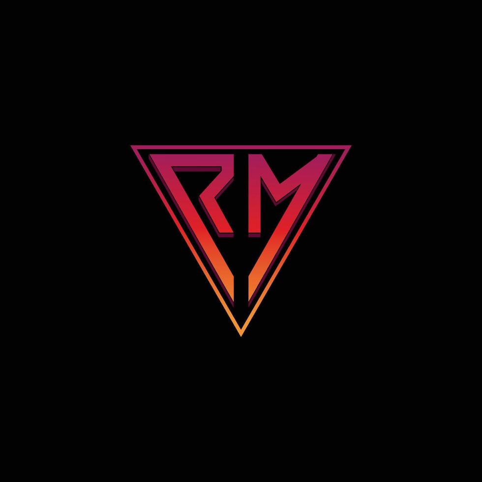 eerste brief Dhr logo of rm logo vector ontwerp sjabloon